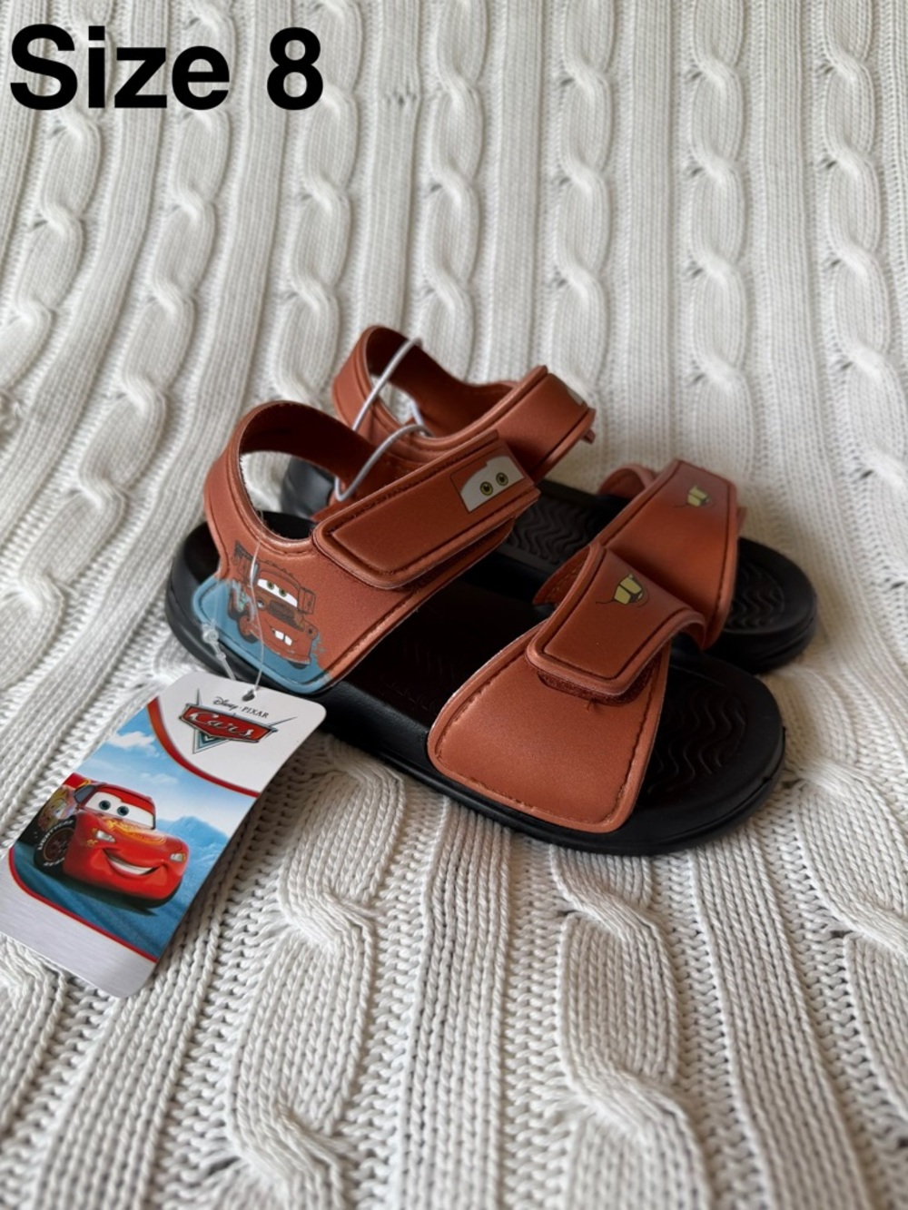 Disney Cars Tow Mater Shoes Size 8 Boys Summer Beach Sandals Toddler NEW